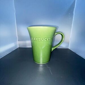 STARBUCKS 2011 Forest Green Embossed Tall 21.1 fl oz Coffee Mug